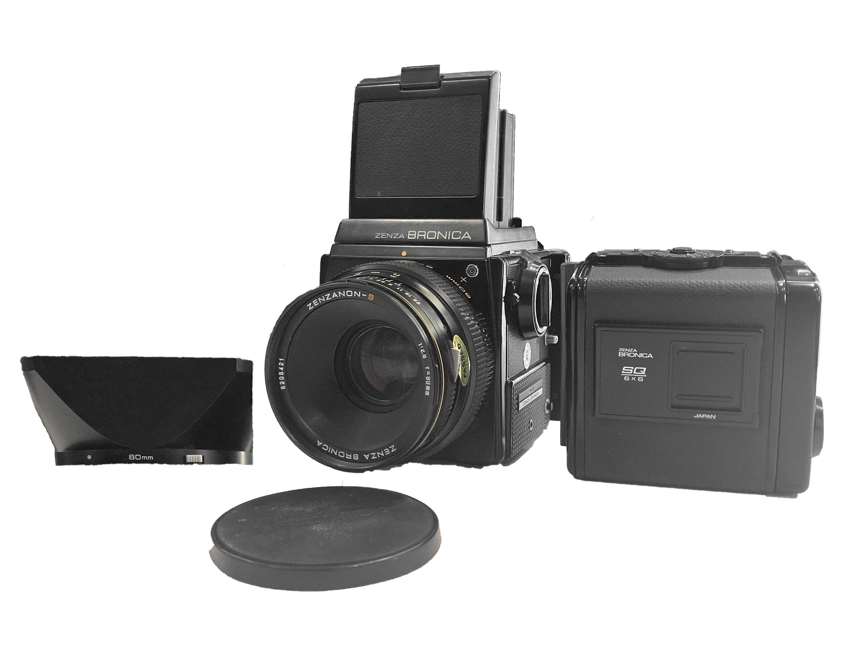 Zenza Bronica SQ + Zenzanon-S 80mm F/2.8 + 2 magazzini 120 + paraluce originale