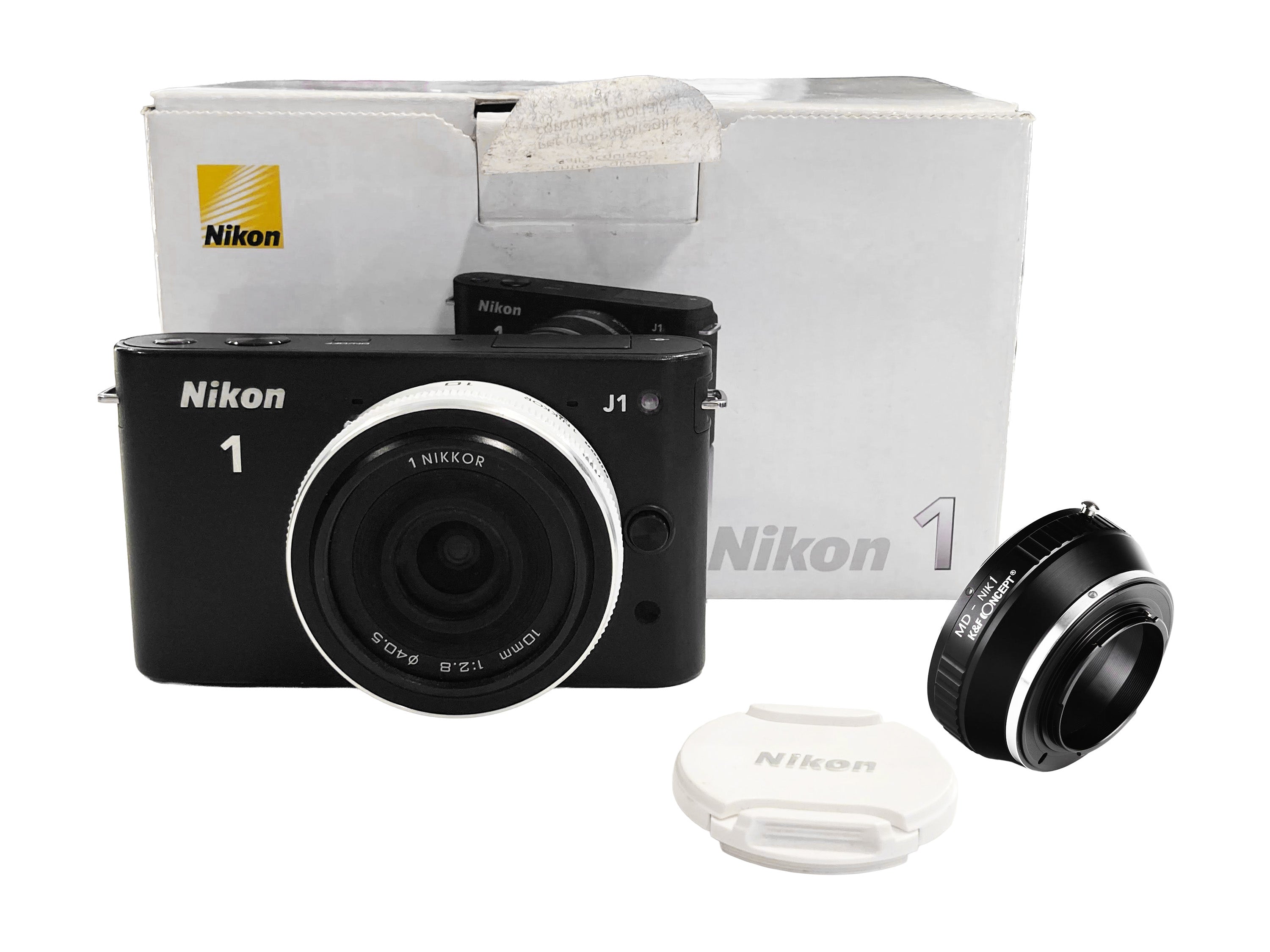 Nikon J1 + 10mm f/2.8 + adattatore MD-NIK 1 in Ottime Condizioni