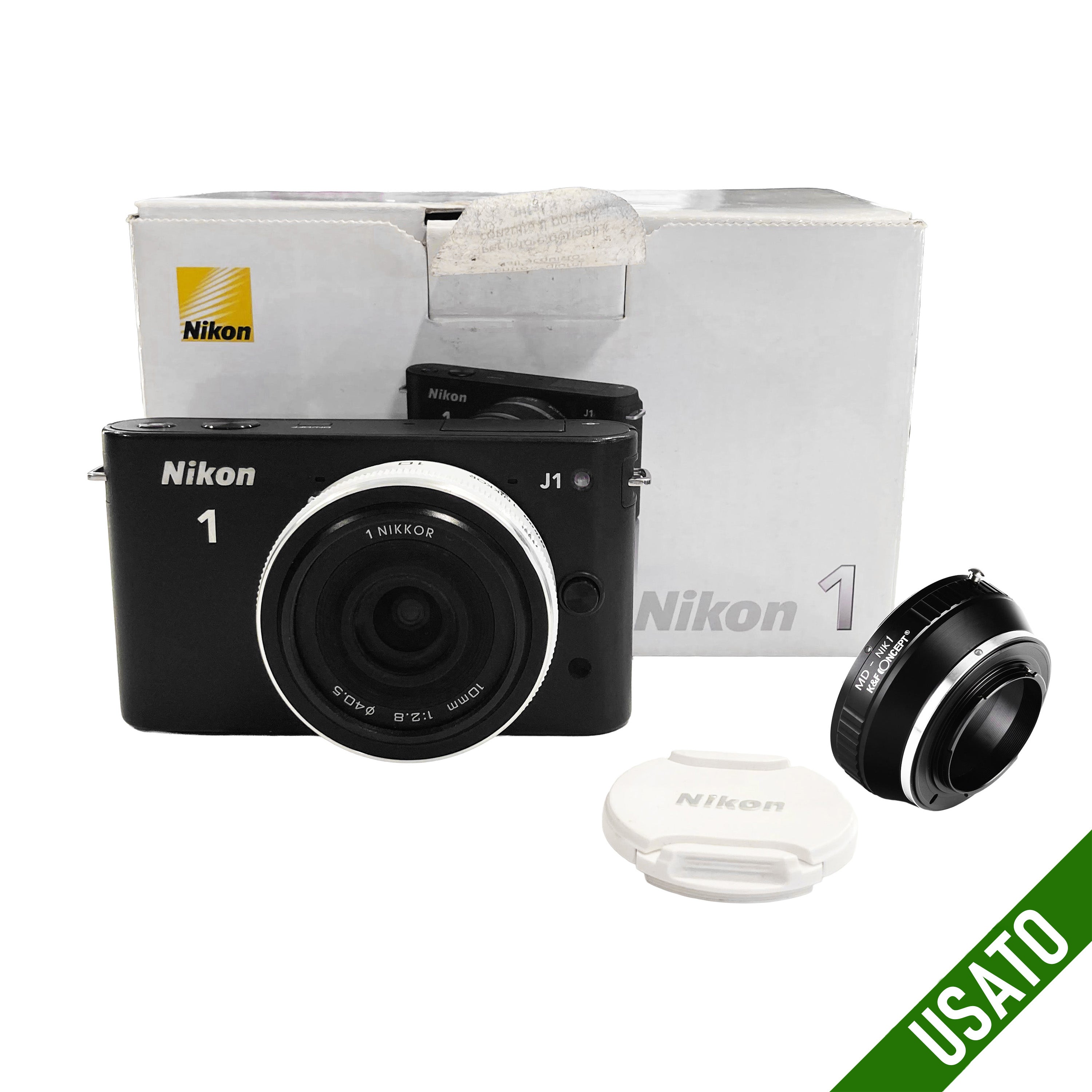 Nikon J1 + 10mm f/2.8 + adattatore MD-NIK 1 in Ottime Condizioni