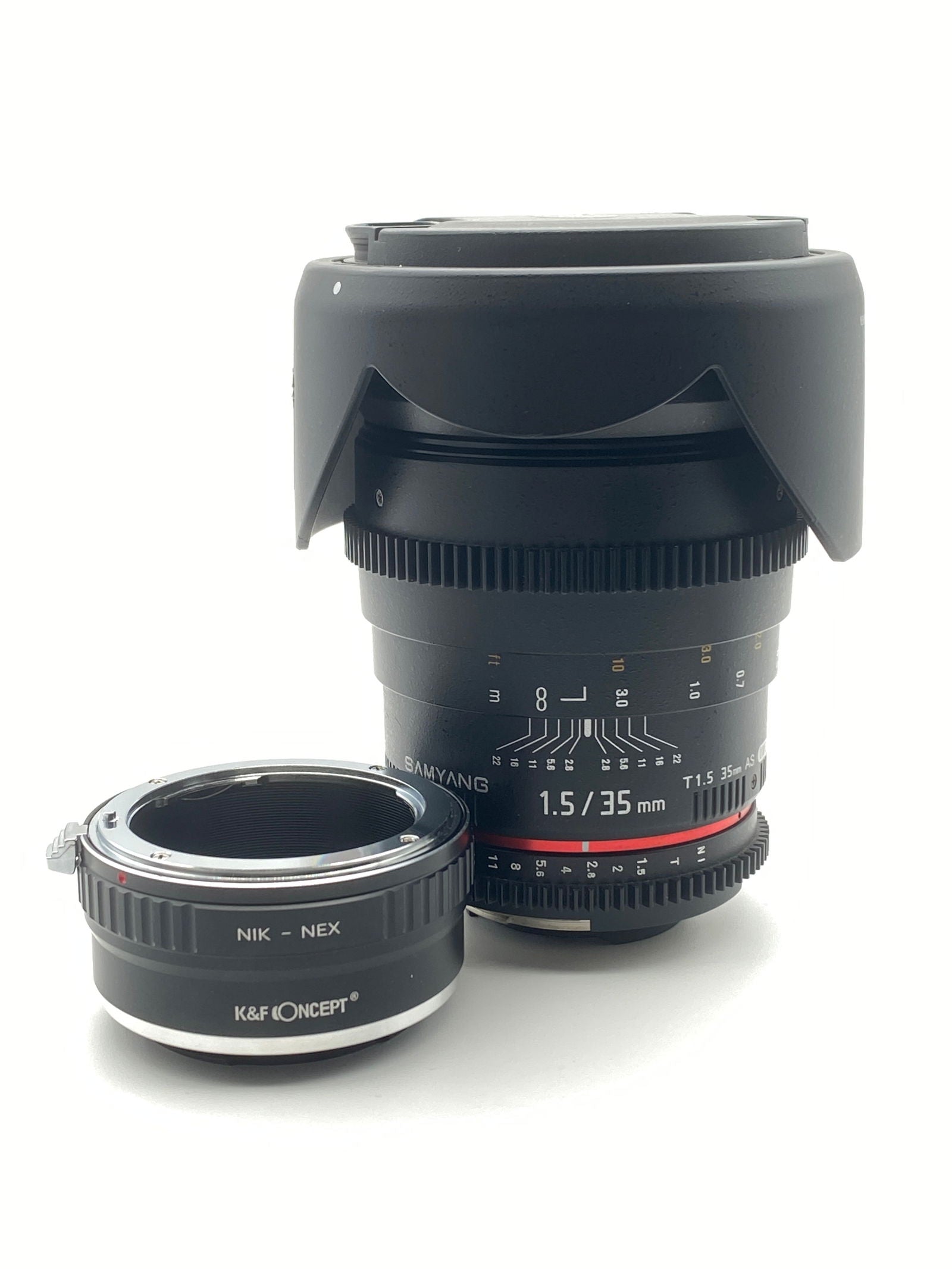 Samyang x nikon 35 mm T1.5 con adattatore e-mount Sony - Fratticioli Store