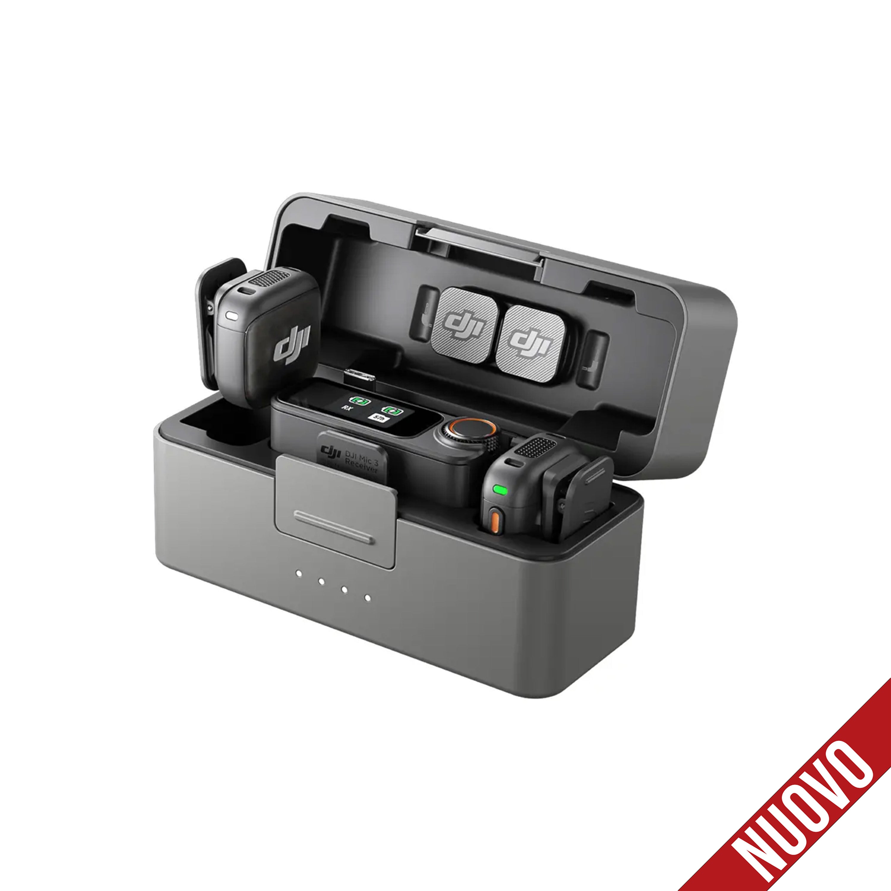 DJI Mic 3 (2 TX + 1 RX + Custodia di Ricarica) Nuovo