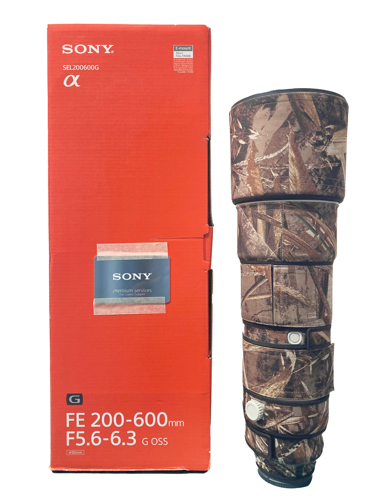 Sony FE 200-600 mm f/5.6-6.3 G OSS Con copertura mimetica Rolan Pro