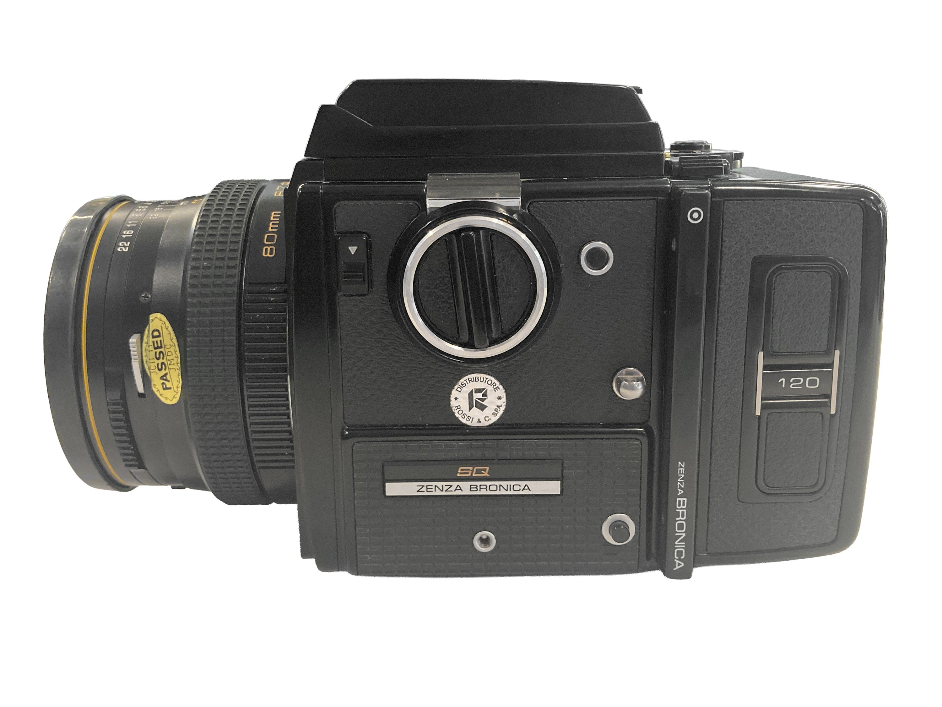 Zenza Bronica SQ + Zenzanon-S 80mm F/2.8 + 2 magazzini 120 + paraluce originale