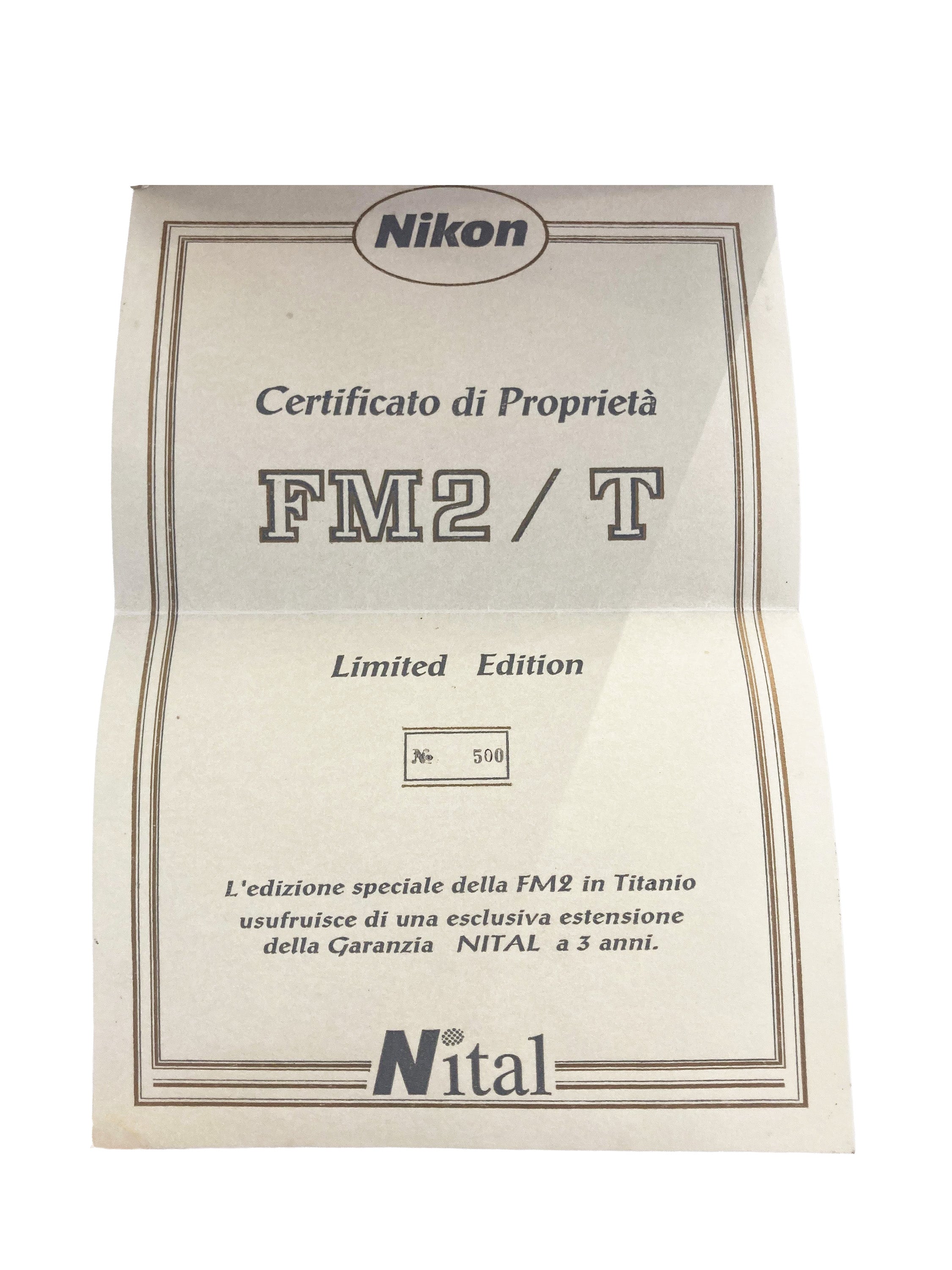 Nikon FM2/T Titanium Edizione Limitata  Come Nuova